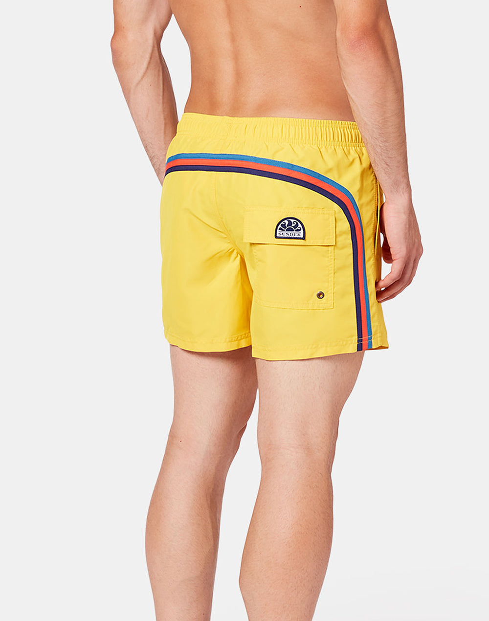 SHORT SWIM SHORTS WITH AN ELASTICATED WAISTBAND REPREVE®