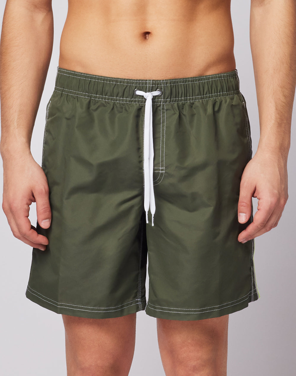 Mens dark best sale green swim trunks