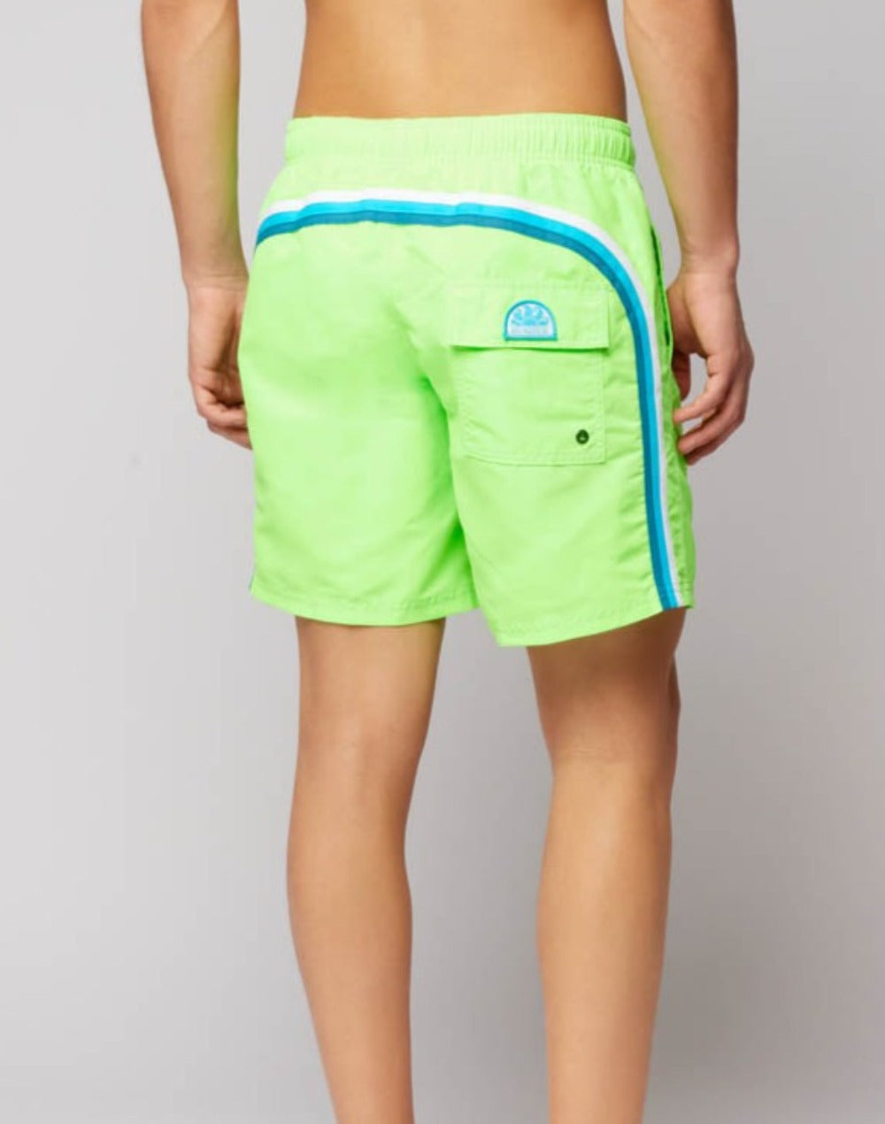 ICONIC TAFFETA STRETCH WAIST MID-LENGTH SWIM SHORTS