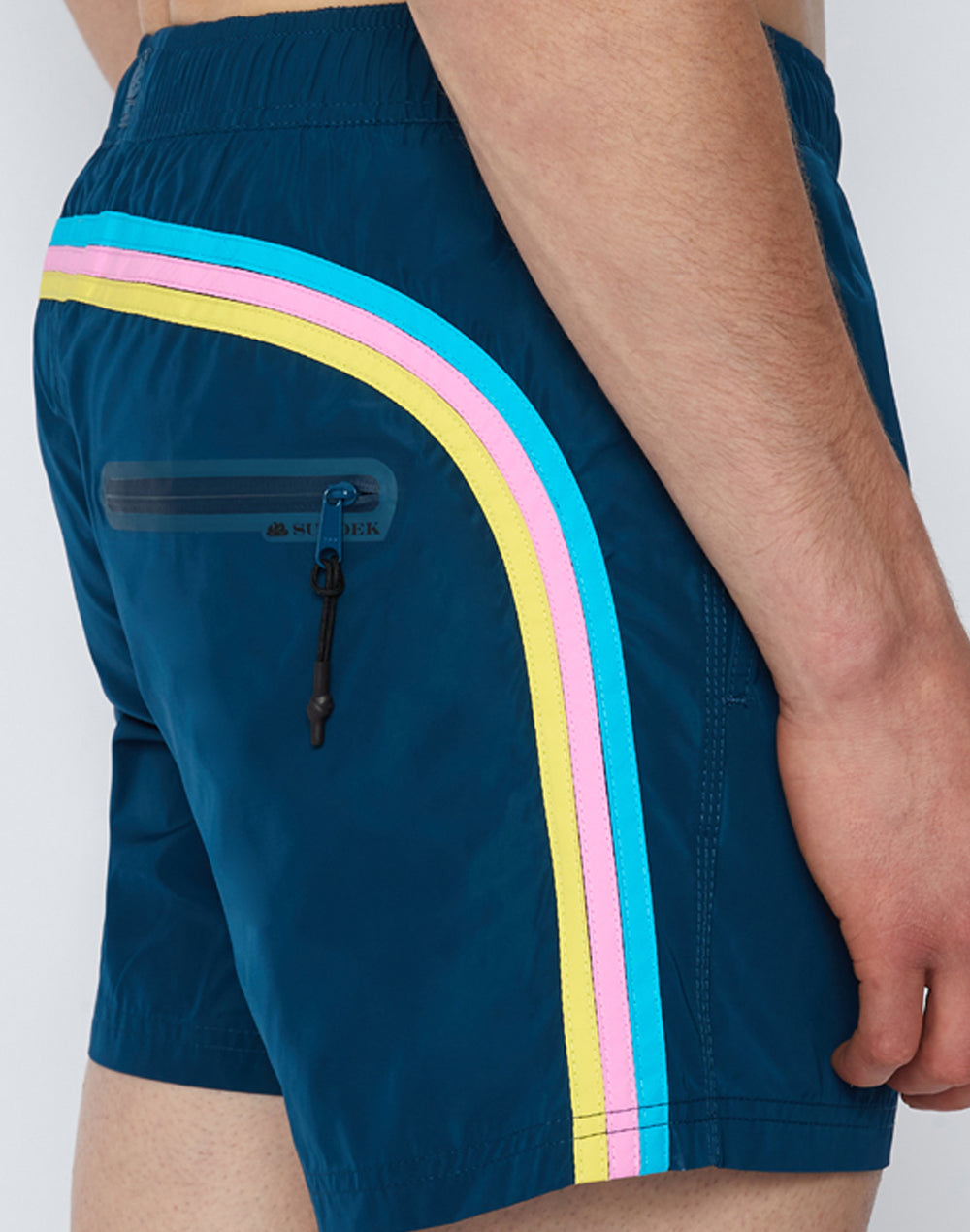 MEMORY STRETCHED WAIST SWIM TRUNKS