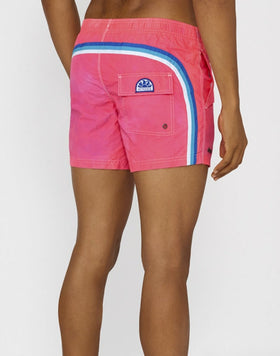 STONE WASH SHORT SWIM SHORTS WITH AN ELASTICATED WAISTBAND