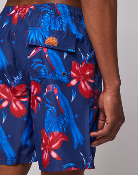 COSTUME DA BAGNO LUNGO A VITA ELASTICATA STAMPA TOUCANTRIP