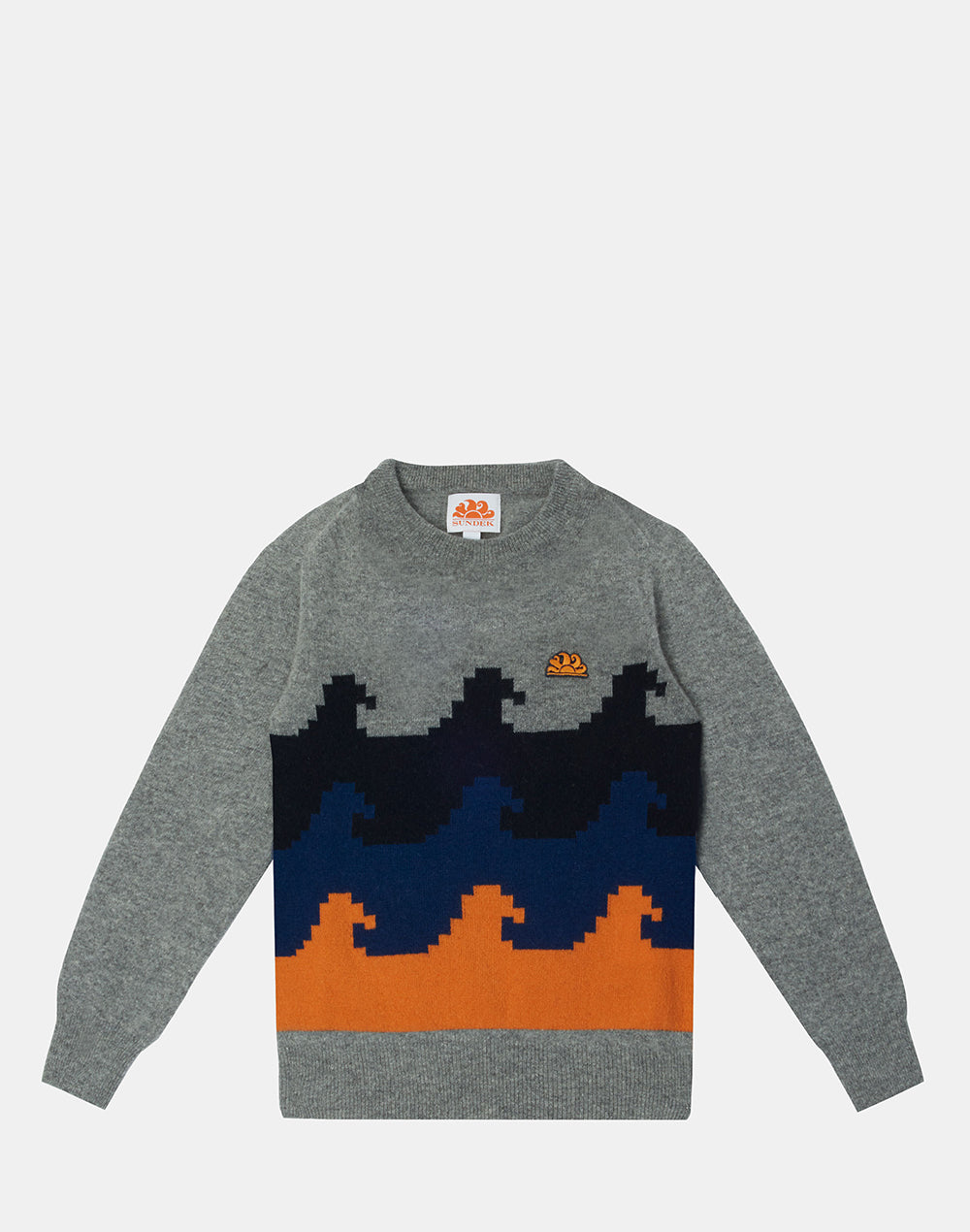 PULL COL ROND AVEC MOTIF VAGUE