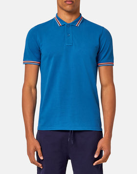 BRICE COTTON PIQUÉ POLO SHIRT WITH TRICOLOUR DETAILS