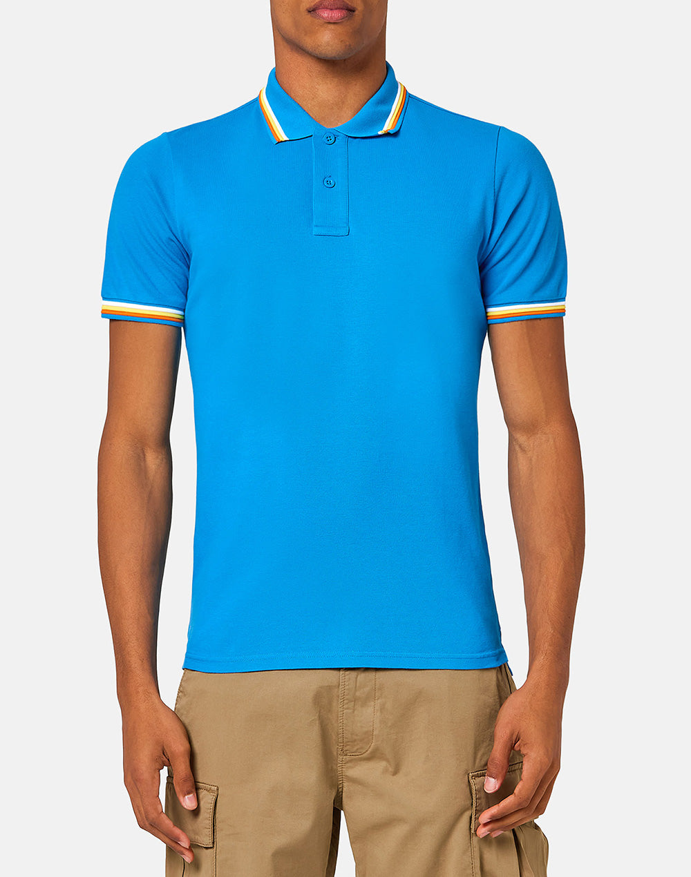 BRICE COTTON PIQUÉ POLO SHIRT WITH TRICOLOUR DETAILS