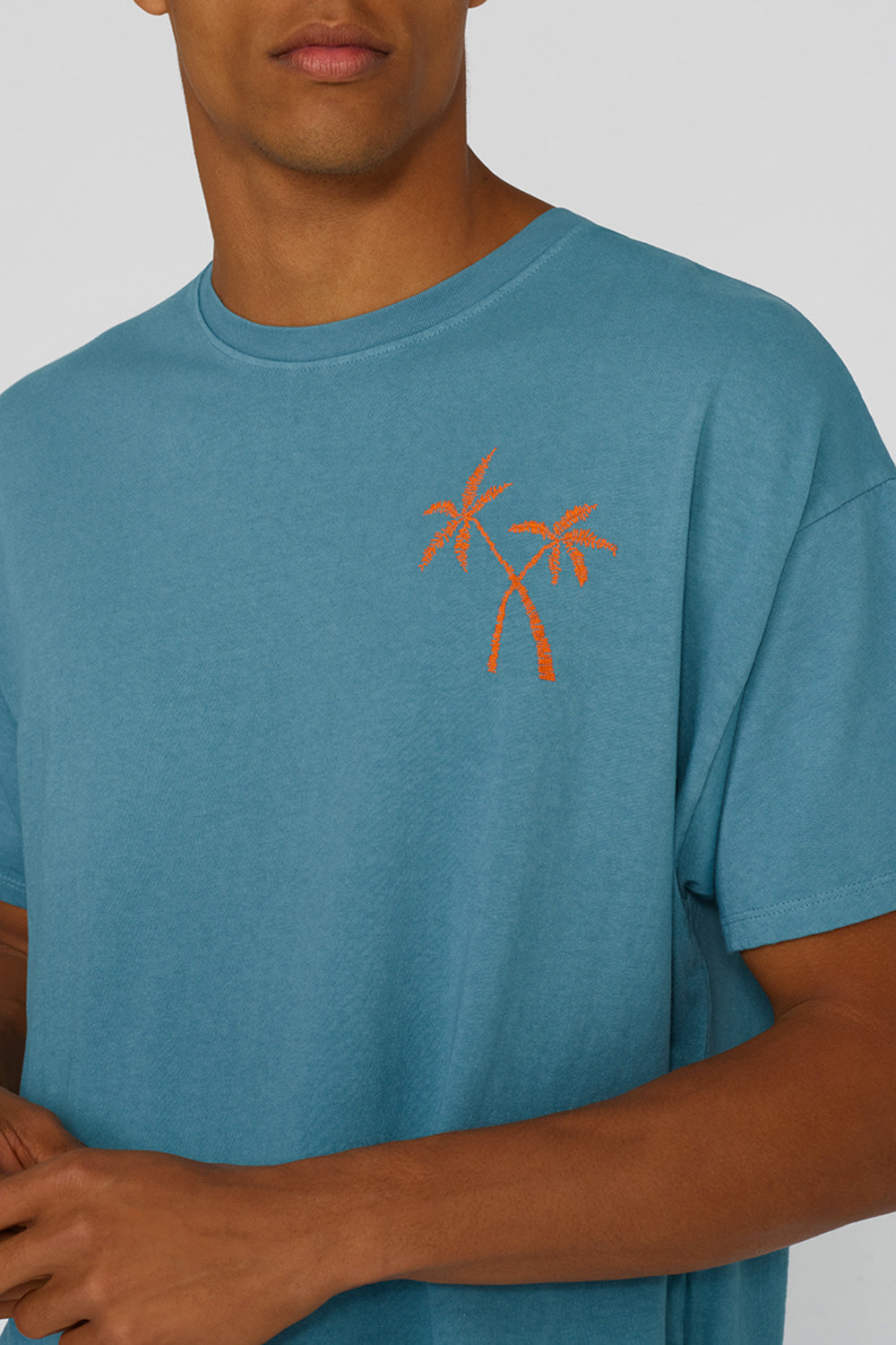 T-SHIRT WITH PALM EMBROIDERY