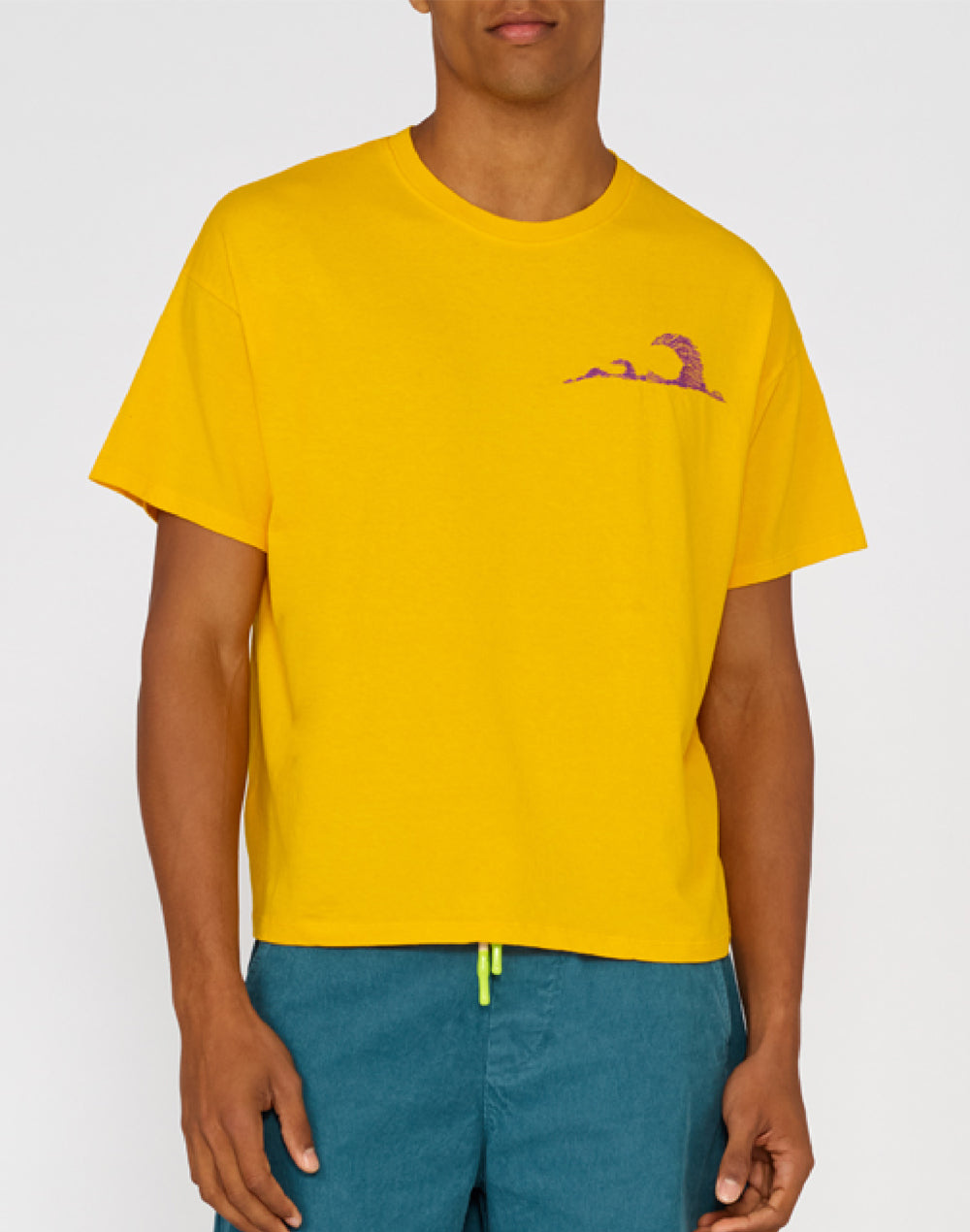 T-SHIRT WITH WAVES EMBROIDERY