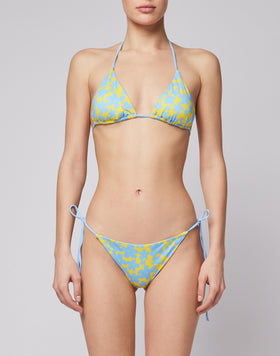 SLIP IMPRIMÉ FLEURS À LACETS RÉGLABLES