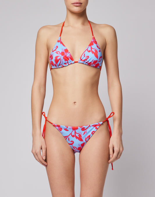 TRIANGLE TOP WITH HIBISCUS PRINT