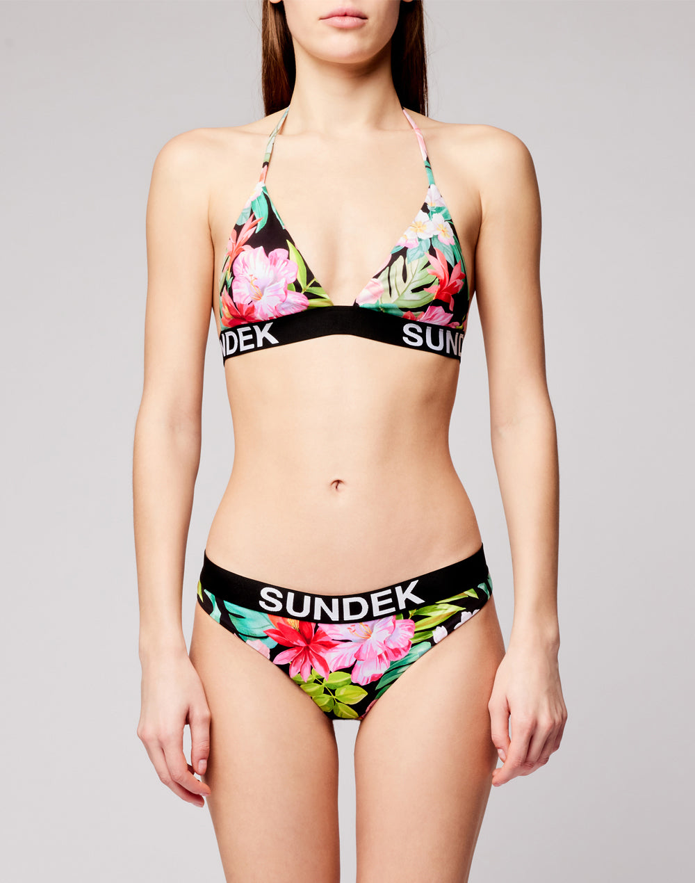 AIDA TRIANGLE TOP WITH LOGO BAND AND BORA BORA PRINT