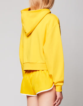 HOODED FULL ZIP FLEECE WITH LOGO PRINT