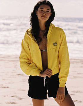 HOODED FULL ZIP FLEECE WITH LOGO PRINT