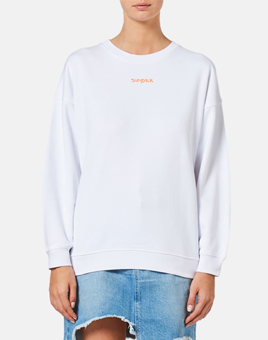 Sundek oversized organic cotton crew neck sweatshirt with printed