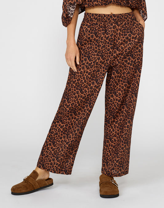 PANTS IN MUSLIN COTTON WITH LEOPARD PRINT